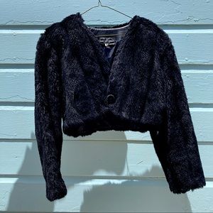 Vintage Faux Fur Crop Jacket